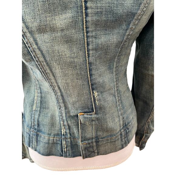 Ralph Lauren Shrunken Puff Sleeve Denim Jean Jacket Vintage Wash - Picture 5 of 10